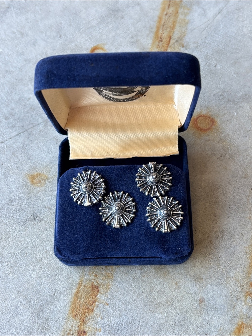 Vintage Pratt & Whitney Sterling Silver  "Radial Engine" Cufflinks and Tie Tacks